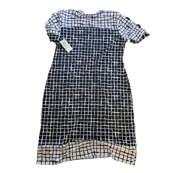 JM Winded Grid Stretch Black and White Dress Medium, Light Weight NWT - Picture 2 of 9